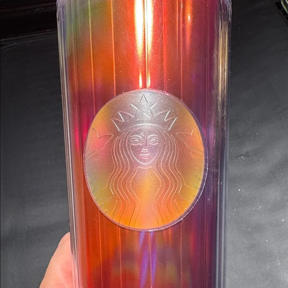 Starbucks Rainbow Kaleidoscope limited edition venti tumbler with straw